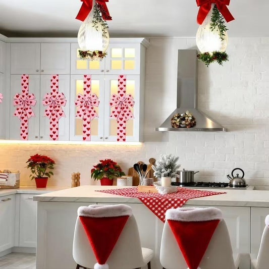 💥2026 Valentinedagen Rosa Hjärta Stor Rosett Dekoration🎁