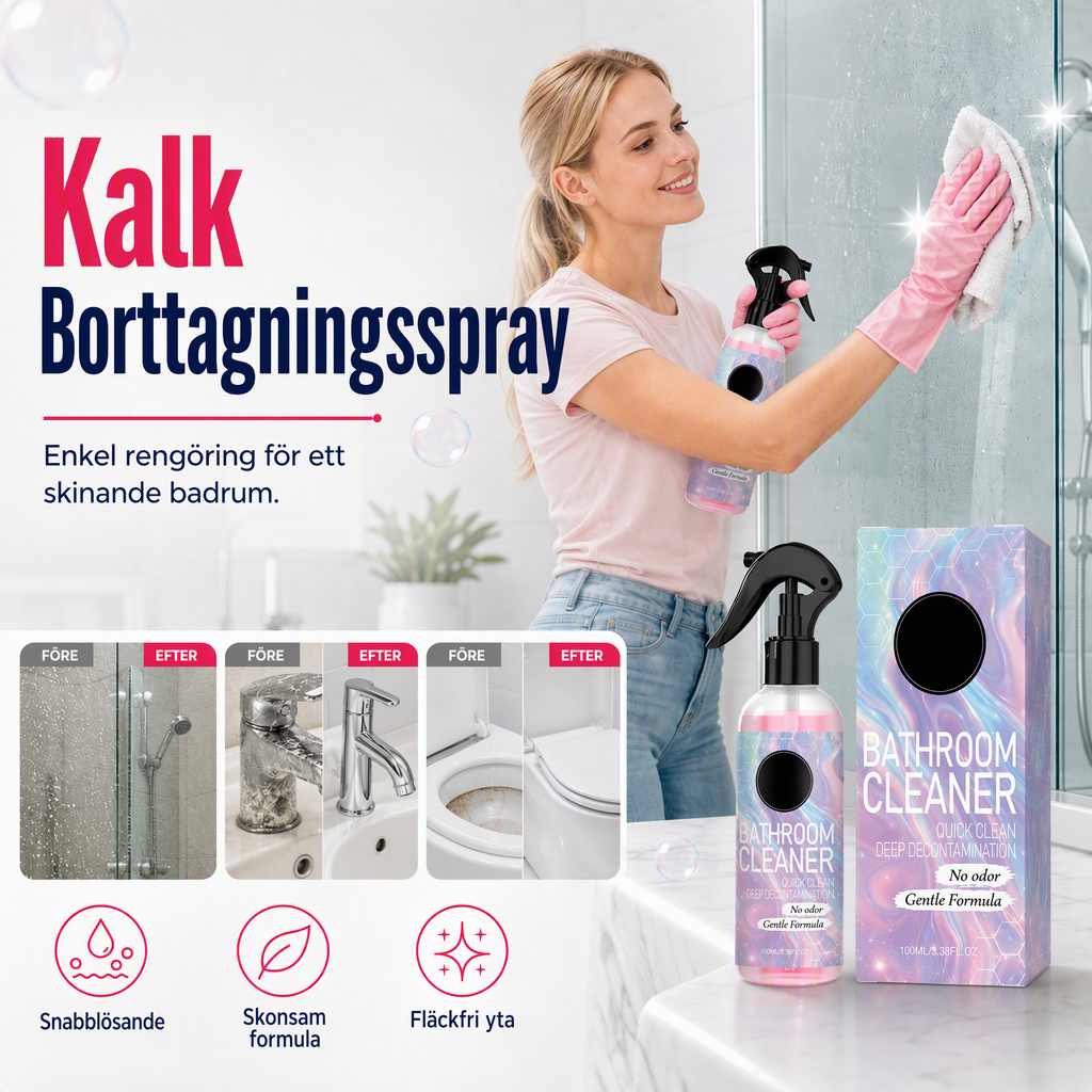Rengöringsmedel för flera ytor i badrummet mot mögel och kalkavlagringar