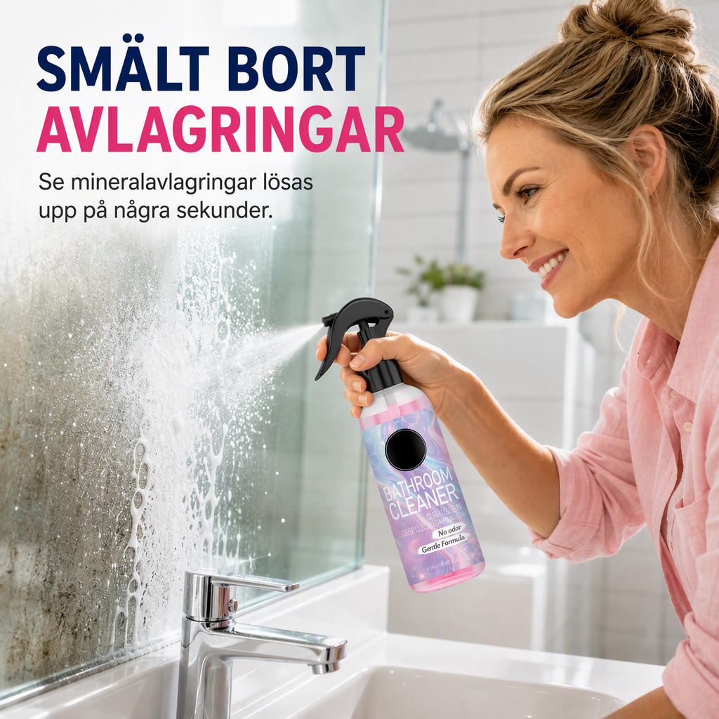 Rengöringsmedel för flera ytor i badrummet mot mögel och kalkavlagringar