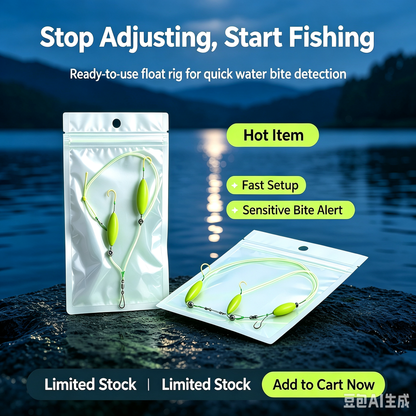🎣Färdig fiskekrok med dubbelkrok och bottenfäste🎣