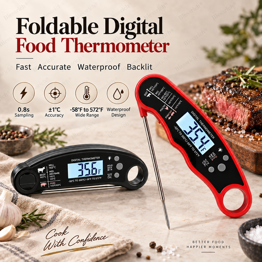 🔥 Digital kötttermometer 🌡️0,8s | ±1°C | Vattentät | LCD | 110mm | °C/°F Steak · Grill · Baka · Laga mat 🎉 Erbjudande!