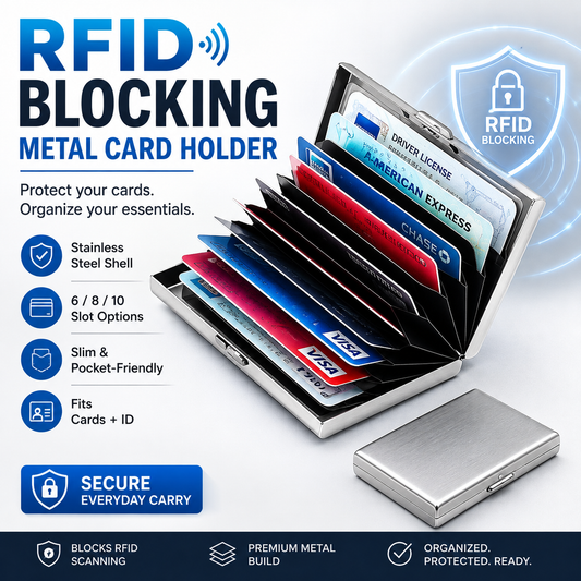Kortfodral i metall med RFID-skydd