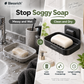 🧼✨ Väggmonterad tvålkopp – 50 % rabatt! Installeras på 5 sekunder, dubbelt avlopp, ingen borrning – håller tvålen torr och gör att den håller längre. 💪