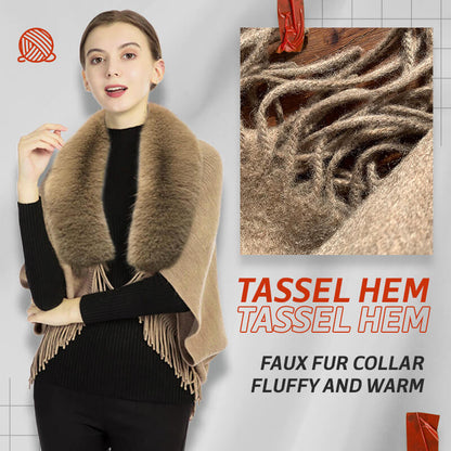 Fashion Fur Collar Shawl Cloak✨