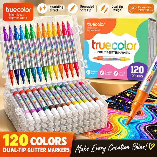 Magic Glitter Outline Markers – Tvåfärgade konstpennor med dubbla spetsar