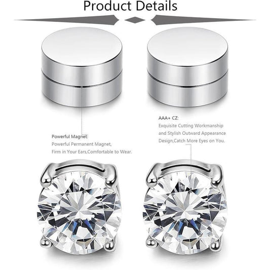 Magnetiska örhängen i zirkonia utan piercingbehov