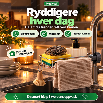 Förvaringsställ i rostfritt stål till diskbänken