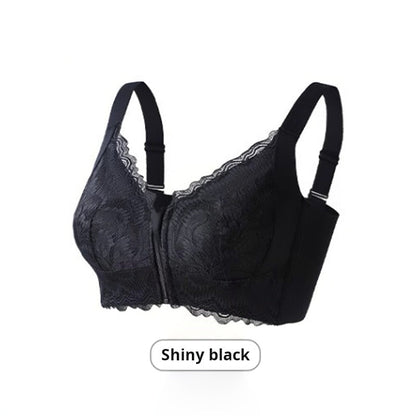 💞 Bekväm Spetsbehå med Framtill Blixtlås och Stöd för Hållningen