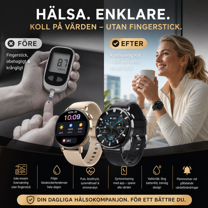✨⌚50% RABATT | Ultratunn Smartklocka för Herr – Bluetooth-samtal, 50+ Sportlägen & IP68 Vattentålig