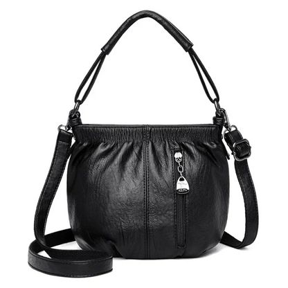 New fashion simple pleated soft leather handbag shoulder bag