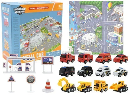 🎁🏗️ 50 % RABATT NU! 🚛 Byggfordon Adventskalender – 24 Överraskningar med Diecast-Modeller & Rolig Ingenjörslek 🎄✨