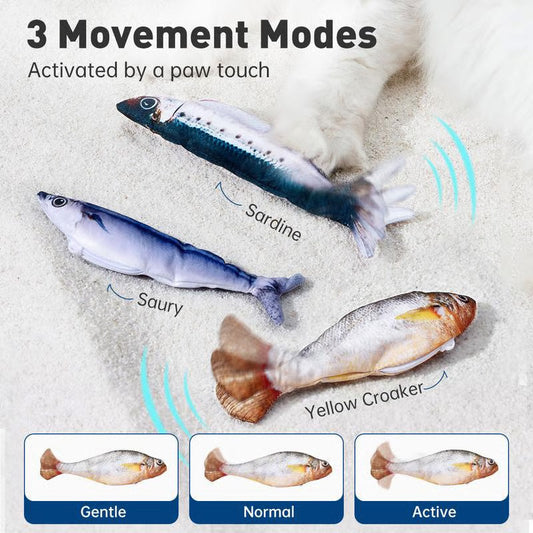 🔥KÖP MER SPARA MER🔥Realistisk hoppande fiskleksak för katter