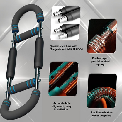 Justerbar viktstång för armtränare, arm- och bålkraftsträningsredskap, bärbart träningsredskap för hemgym och fitness