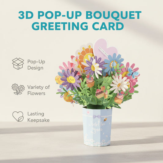 3D Pop-up blomsterbukettskort