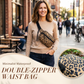 Minimalist Waterproof Double-Zipper Waist Bag