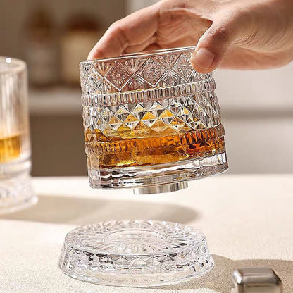 Unikt roterande dricksglas | ✨ Visuellt spektakulärt | 🎁 Perfekt present till whiskyälskare 🥃