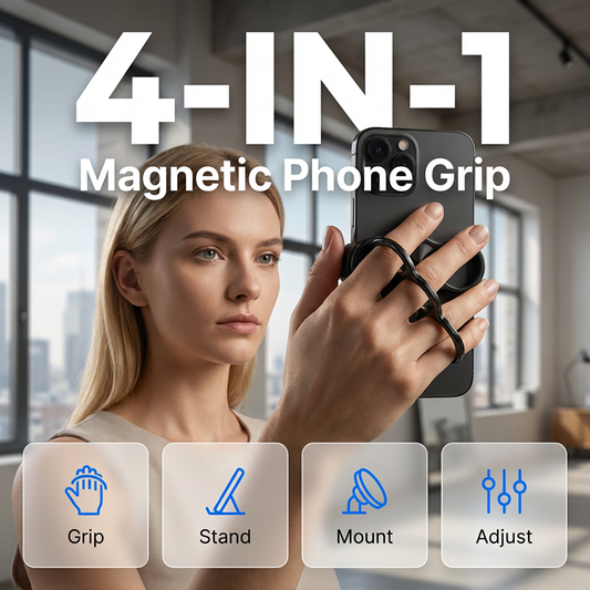 🔥 50% RABATT🔥 på utvalda produkter🎉Multifunktionellt magnetiskt mobilgrepp och ställ med 4 ringar