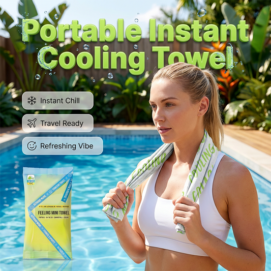 💦 Handduk med omedelbar kylande effekt – bärbar, andas bra, perfekt för träning och resor!