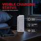 Bärbar nödladdare för mobiltelefoner – powerbank som drivs med AA-batterier och har LED-ficklampa