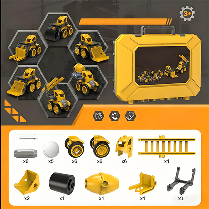 🎄 53% RABATT NU! 🚜 Magnetiskt fordonsbyggset – bygg, lek & lär – perfekt julklapp för små byggare från 3 år 🧲✨