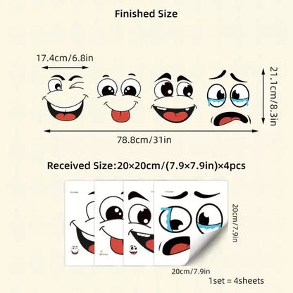 🤗4 ark med roliga klistermärken med smileys🤗