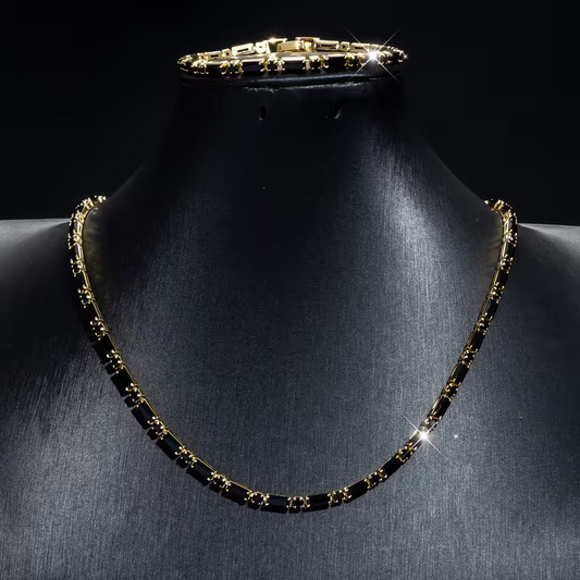 ✨ 50 % RABATT NU! 💎 Glittrande smyckeset – halsband & armband – kubisk zirkonia – perfekt för vardag och fest 🖤