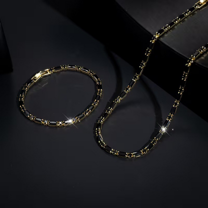 ✨ 50 % RABATT NU! 💎 Glittrande smyckeset – halsband & armband – kubisk zirkonia – perfekt för vardag och fest 🖤