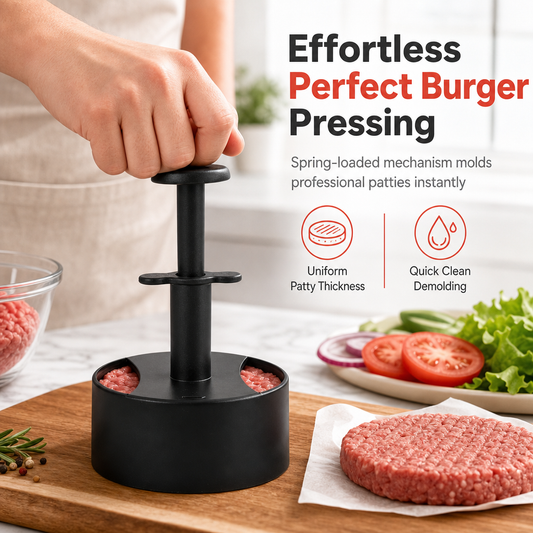 🍔 TIDSBEGRÄNSAD 50 % RABATT ✨ Hamburgerpress och burgarform – automatisk fjäderretur och snabb urtagning