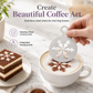 Schablonmall för rostfritt stålkaffe Latte Art